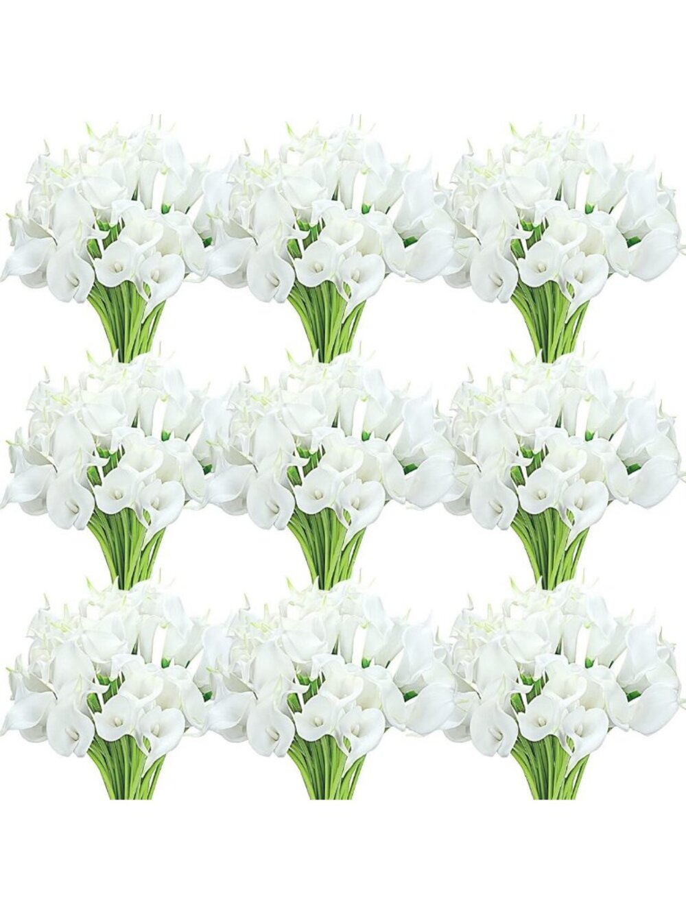 60 Pcs White Calla Lily Faux Flowers, 14 Inch Bulk Floral Decor for Home
